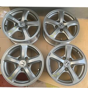 ホンダ 純正 中古アルミホイル 15インチ4 本セット15×6J 100/5 穴 45 。