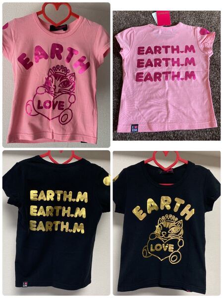 新品アースマジック ピンキーちゃんメタリック両プリ半袖Tシャツ130ブラック 他サイズ110ピンクも別出品中です