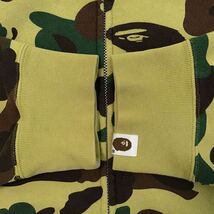 1st camo yellow green フルジップ パーカー Mサイズ BAPE full zip hoodie a bathing ape エイプ ベイプ アベイシングエイプ 迷彩 ma4_画像4