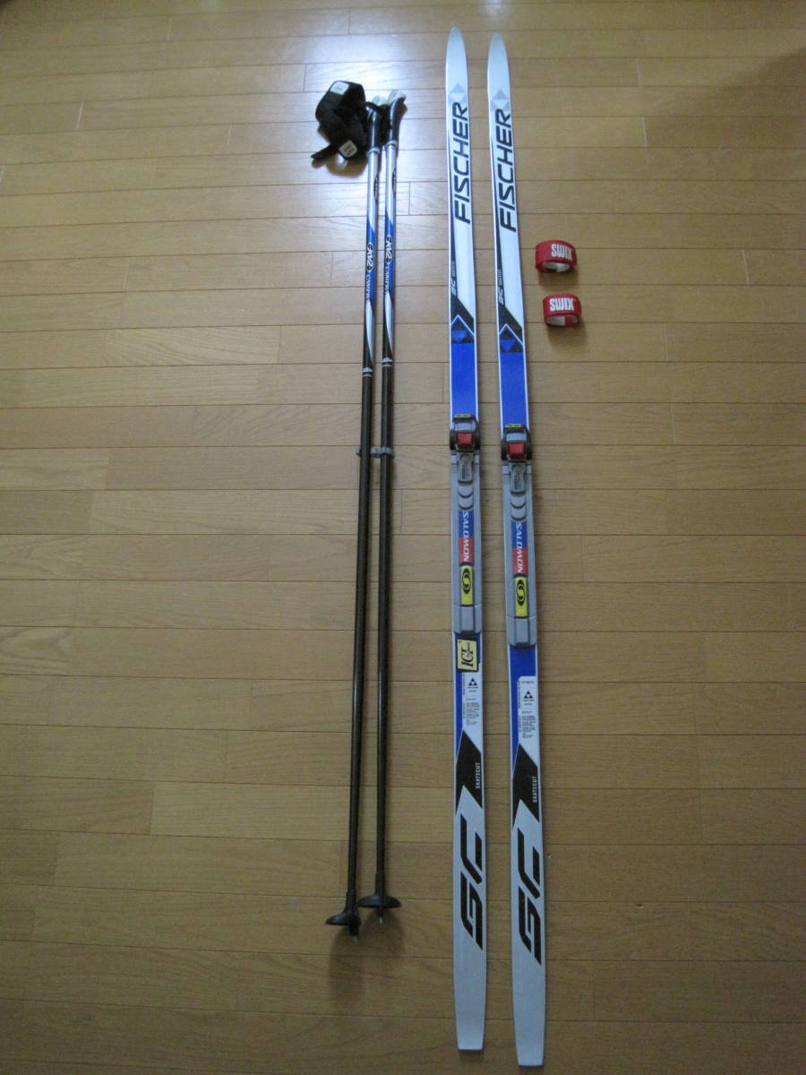 フィッシャー クロスカントリースキー クラシカル 202cm バンド付き-