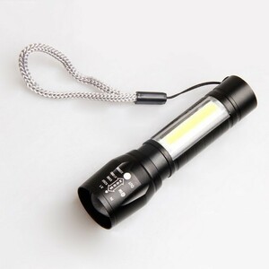 人気商品 ■【２個セット】COBライト搭載！　USB充電 コンパクト強力高輝度 防水LED懐中電灯