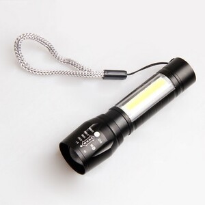人気商品 【2個セット】COBライト搭載! USB充電 コンパクト強力高輝度 防水LED懐中電灯