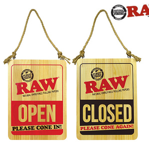 RAW ロウ ウッド ドア サイン オープン クローズ 木製 看板 タバコ 煙草 ローリングペーパー 巻き紙 巻紙 ボング マリファナ 大麻 thc