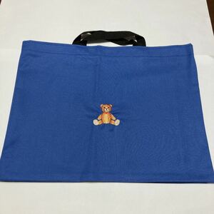 在庫僅か！かわいいクマの刺繍入りレッスンバッグ　598ハンドメイド