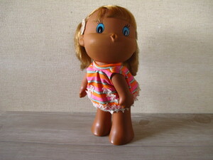 【中古品】「ソフビ人形」27cm程度＊着せかえ人形・女の子・レトロ・ビンテージ・アンティーク
