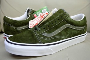 新品未使用 USA企画 VANS OLD SKOOL オールドスクール ピッグ スエード 撥水 Pig SUEDE オリーブ カーキ 革 10450円 US10.5 28.5センチ