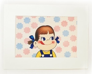 新品 限定70部 ミルキー70周年記念 浮世絵 ペコちゃん 花柄 版画 fujiya 不二家 高橋工房 江戸木版画