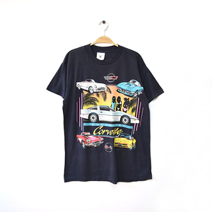 【送料無料】91年 USA製 ヴィンテージ シボレー コルベット ヴィンテージ Tシャツ メンズL CHEVROLET シングルステッチ 古着 BB0270