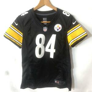 ■KIDS NIKE ナイキ NFL Steelers スティーラーズ Antonio BROWN ＃84 アントニオ ブラウン フットボール 半袖Tシャツ 古着 ブラック S■