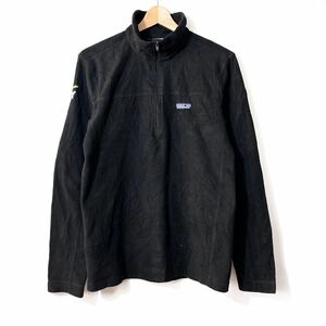 ■女性用 ビンテージ patagonia パタゴニア ハーフジップ フリース ジャケット 古着 アメカジ アウトドアブランド ブラック 薄地 サイズS■