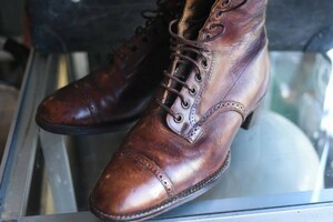 101972 Vintage Англия производства Британия ботинки кожа обувь короткие сапоги женский Vintage натуральная кожа 