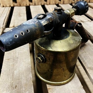 106016 [BURMOS]MADE IN ENGLAND brass torch burner blow torch camp brass Vintage Vintage antique 