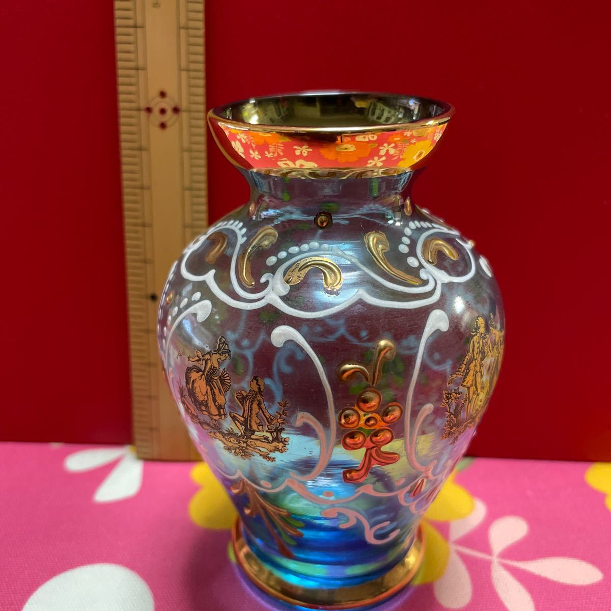 アンティークフランス ルグラ 手描き盛上げエナメル金彩 菫紋 ヴィオラ