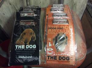 THE DOG ミニチュア ダックスフンド クリップボード バインダー オレンジ×5 ブラック×5 計10枚セット 文房具 オフィス 店舗用品 