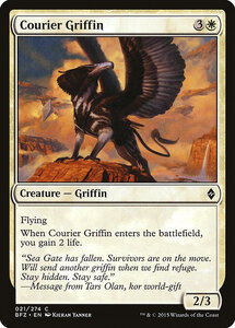 MTG ■白/英語版■ 《グリフィンの急使/Courier Griffin》★FOIL★ 戦乱のゼンディカー BFZ