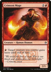 MTG ■赤/英語版■ 《真紅の魔道士/Crimson Mage》★FOIL★ マスターズ25th A25