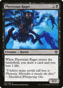 MTG ■黒/英語版■ 《ファイレクシアの憤怒鬼/Phyrexian Rager》 アイコニックマスターズ IMA