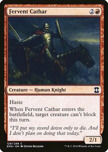 MTG ■赤/英語版■ 《熱血漢の聖戦士/Fervent Cathar》 エターナルマスターズ EMA