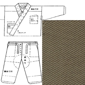 作務衣 さむえ 特製 本格　修行僧仕様　堅牢染　綿綾織「おうす」　M寸