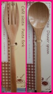 [ free shipping : is possible to choose : 2 ps : pretty : wooden : curry spoon * Fork ]* spoon :18cm Fork :19cm wood : cutlery : natural china spoon No5