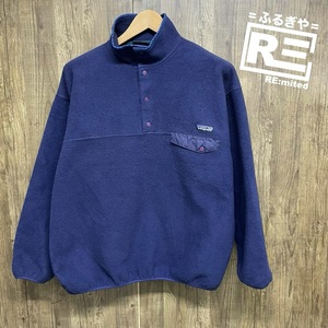 patagonia パタゴニア スナップT 25450 フリース プルオーバー ワンポイント アウトドア パープル ビッグサイズ XL