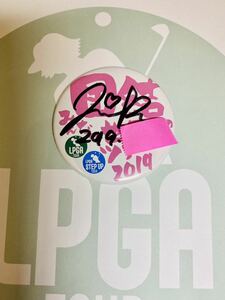 非売品女子プロゴルフ宮里美香プロ直筆サイン入り2019公式団結缶バッジピンク激レア現品限りJLPGA