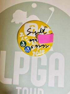 非売品女子プロゴルフSランクンプロ直筆サイン入り2019LＰＧＡ公式缶バッチイエロー現品限り激レア品JLPGA