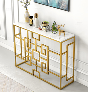  боковой стол мрамор Северная Европа модный современный античный дизайнерский пристенный столик стенд для вазы вход living Gold белый 