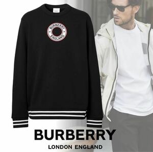  BURBERRY（バーバリー）ロゴグラフィック アップリケ コットンスウェットシャツ