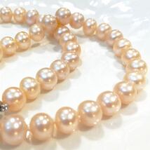 可愛いオレンジパール9mm真珠ネックレス 天然 Pearl jewelry 天然パール本真珠　ななジュエリー_画像2