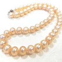 可愛いオレンジパール9mm真珠ネックレス 天然 Pearl jewelry 天然パール本真珠　ななジュエリー_画像1