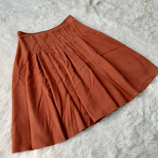 PROFILE プロフィール　スウェード調　スエード調　キュロットスカート　ふんわり　オレンジ　36　日本製