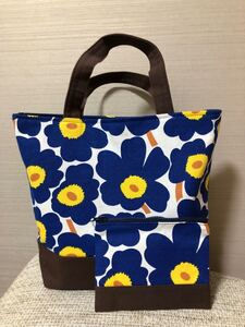 ハンドメイド トートバッグ ポーチ付き 北欧