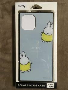 [ free shipping.!!* unused goods!]*g Le Mans ti-z* Miffy miffy *iPhone12 Pro Max for square glass case *MF-133BL/ blue *