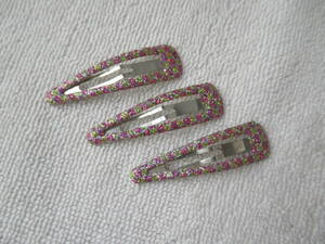  hairpin ka chin ..3 piece set pink series Kirakira 