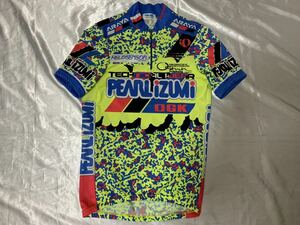 パールイズミ PEARL IZUMI 半袖サイクルジャージ Mサイズ イエロー×ブルー 古着 黄色 青 ウェア 自転車 ロードバイク スポーツ Tシャツ