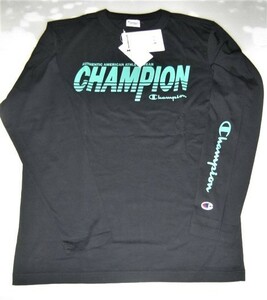 champion チャンピオン ロゴ アート プリント 袖プリント Tシャツ 長袖 ロングスリーブ 黒 M メンズ レディース C3-U417 人気 おすすめ