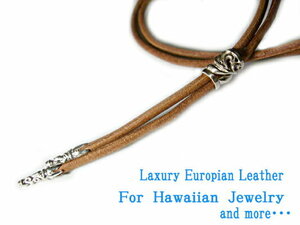  original leather cord 3mm Hawaiian jewelry leather choker natural beige necklace silver 925 parts 