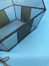 【A3096N027】ステンドグラス風 テラリウム ガラス製 チェーン付き（約1m） オシャレ 9面体 ガーデニング_画像6