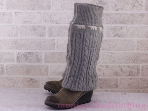 MH888* lady's [soreruSOREL] long boots knitted gray 25cm