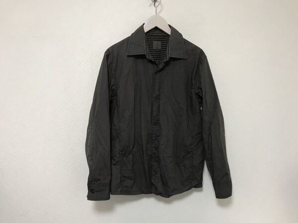 本物カルバンクラインCKCALVINKLEINコットンシャツジャケットメンズビジネススーツ黒ブラックグレーM