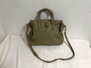  genuine article Sazaby SAZABY original leather all leather 2way hand shoulder bag business tote bag Mini Boston back lady's men's tea Brown beige 