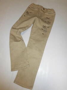 120! Pom Ponette! ribbon & Logo embroidery stretch pants *