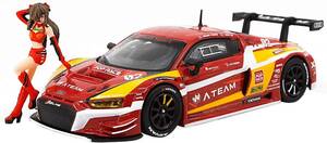 ＜新品＞ POP RACE アウディ R8 LMS エヴァ RT 正規実用型 2号機 X Works 式波 アスカ ラングレー RQ フィギュア セット　1/64サイズ 