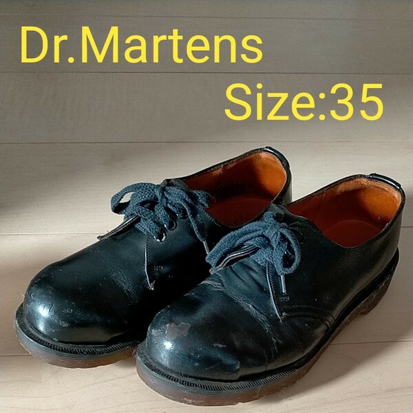 Dr.Martens D550-9 ドクターマーチン 3ホールシューズ スチールトゥ プレーントゥ ブラック Size35