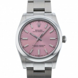 ロレックス ROLEX オイスターパーペチュアル 34 124200 ピンク文字盤 新品 腕時計 メンズ
