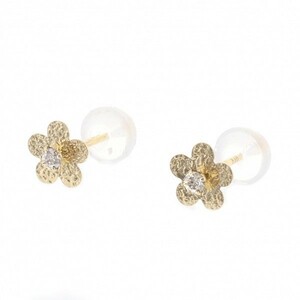 K18YG yellow gold diamond earrings / earrings 
