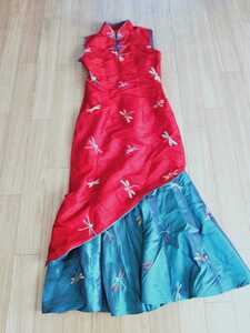 チャイナドレス ロングワンピース 中国満族の民族衣装 刺繍 
