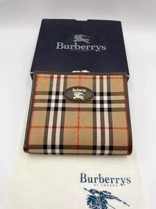  Burberry folding twice purse change purse . attaching dark brown × check unused goods men's lady's bulrush . card-case BURBERRY