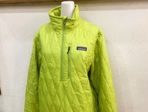 F88★Patagonia/パタゴニア ナノパフプルオーバー ハーフジップ キルティングP/O グリーン WOMEN'S Mサイズ ミッドレイヤー ★_画像2